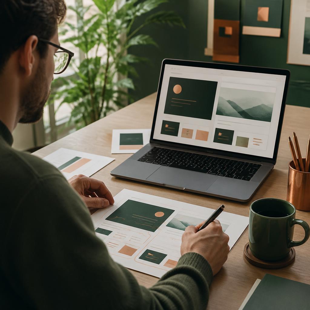 A person reviewing an AI assisted website design