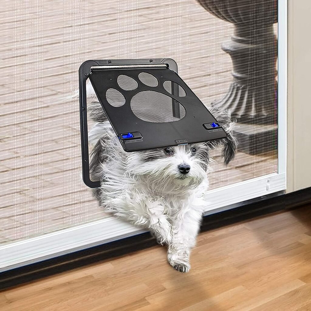PETLESO Dog Door for Screen Door, Cat Door Screen Small Dog Door Insert for Sliding Door Easy Install, Small 8×10