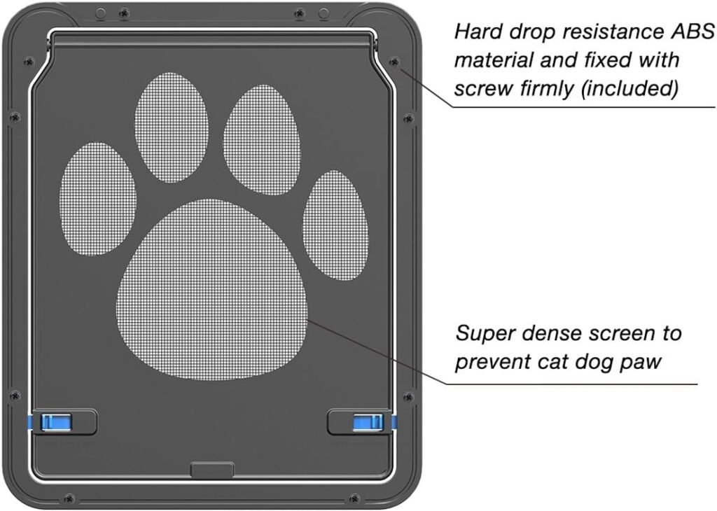 PETLESO Dog Door for Screen Door, Cat Door Screen Small Dog Door Insert for Sliding Door Easy Install, Small 8×10